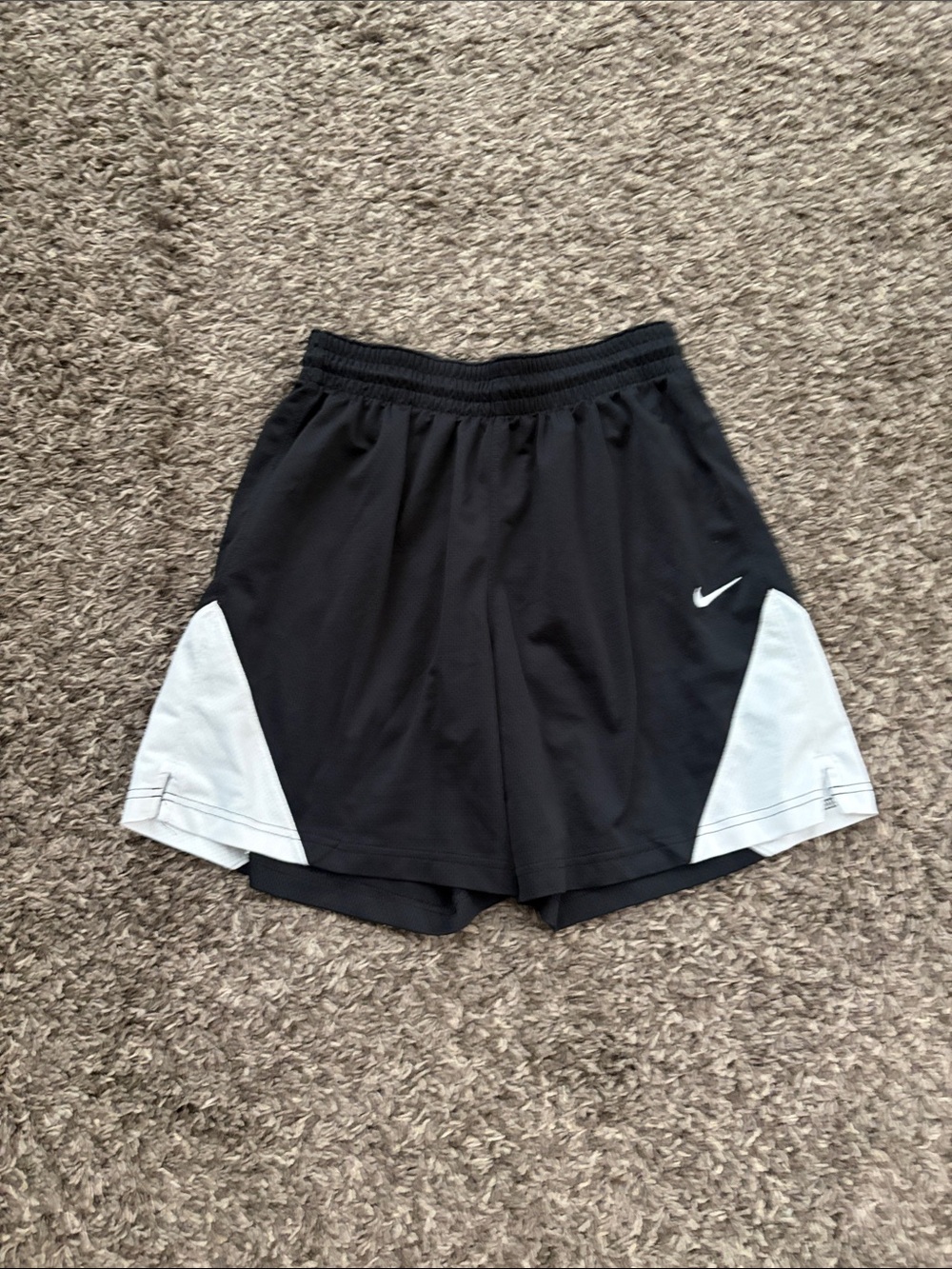 Nike Men’s Black Athletic Shorts with White Side Panels